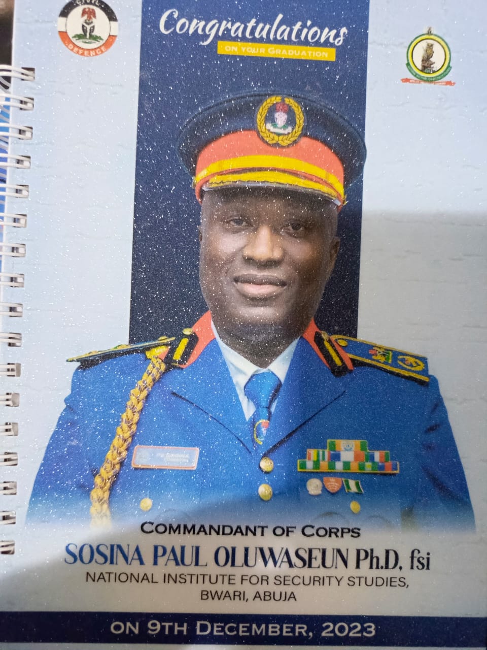 Former CCC Abuja Central Parochial Chairman; Now The New Commandant Of NSCDS